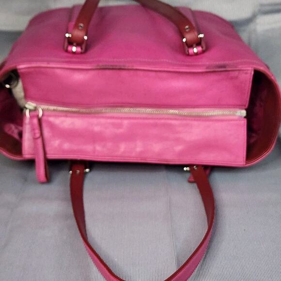 Coach Fuchsia Leather Tote - Picture 6 of 16